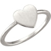 Continuum Sterling Silver Heart Engravable Ring, Size 7