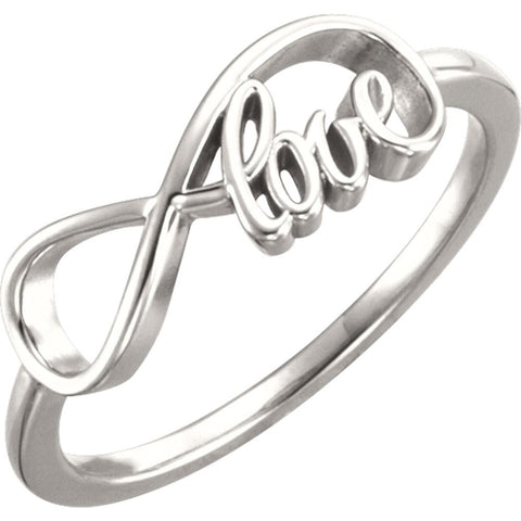 Continuum Sterling Silver Love Infinity-Inspired Ring, Size 7