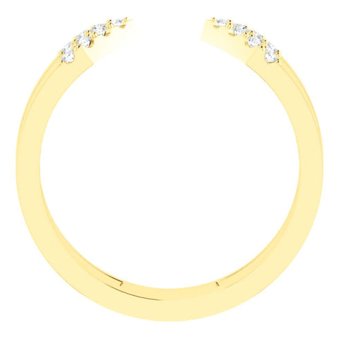 14k Yellow Gold 1/8 CTW Diamond Geometric Ring, Size 7
