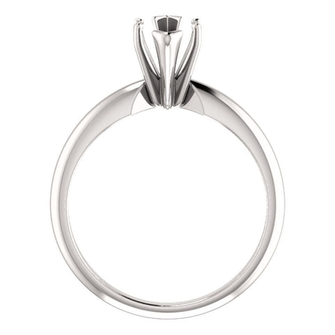 Platinum 6-Prong Marquise V-End Heavy Solitaire Engagement Ring , Size 6