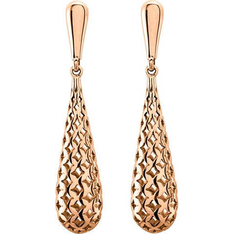 14k Rose Gold Pierced Style Earrings