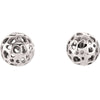 14k White Gold Ball Earrings