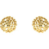 14k Yellow Gold 8mm Textured Stud Earrings