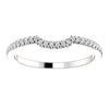 14k White Gold 1/8 CTW Diamond Contour Band, Size 7