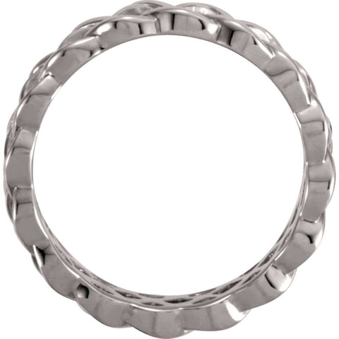14k White Gold 8mm Celtic Inspired Band Size 6
