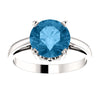 14k White Gold Swiss Blue Topaz Ring, Size 7