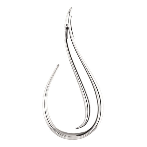 14k White Gold Freeform Pendant