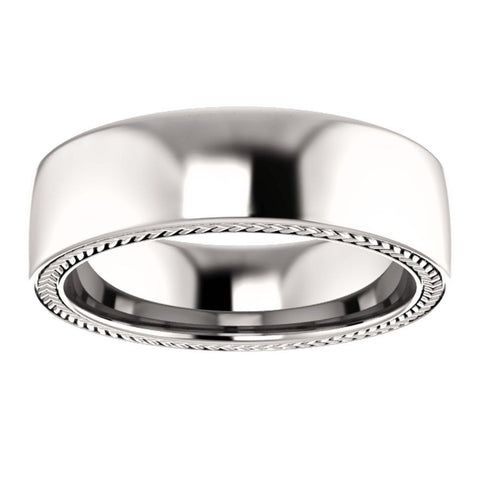 14k White Gold 6mm Band Size 7