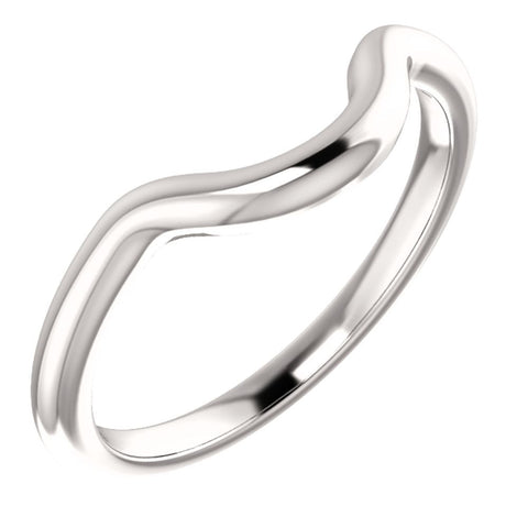 14k White Gold Band Mounting for 6mm Round Ring, Size 7
