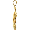 14k Yellow Gold Rope Design Teardrop Pendant