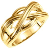 Woven Design Fashion Wedding Band Ring in 14k Yellow Gold ( Size 6 )
