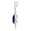 14k White Gold Chatham® Created Blue Sapphire & 1/2 CTW Diamond Pendant