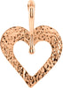 Heart Pendant With Hammered Finish in 14K Rose Gold