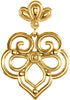 14K Yellow Gold Decorative Dangle Pendant
