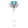 14k White Gold Swiss Blue Topaz Ring, Size 7