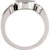 14k White Gold Fancy Oval Signet Ring, Size 6