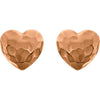 14k Rose Gold Hammered Heart Earrings