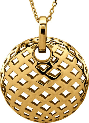 14k Yellow Gold Pierced Style 18" Necklace