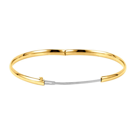 14k Yellow Gold 4mm Hinged Bangle Bracelet