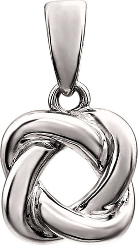 14k White Gold Knot Design Pendant