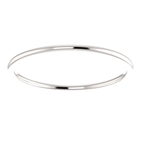 14k White Gold 1mm Comfort Fit Band, Size 4