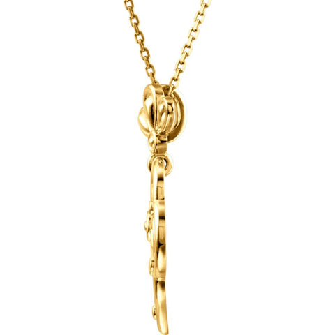 14k Yellow Gold Decorative Dangle 18" Necklace