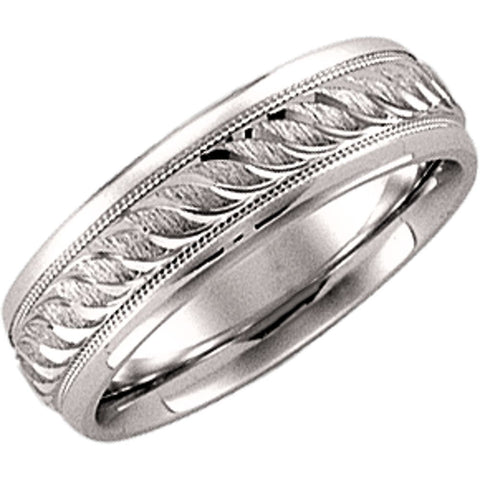 14k White Gold 6mm Comfort Fit Band Size 11