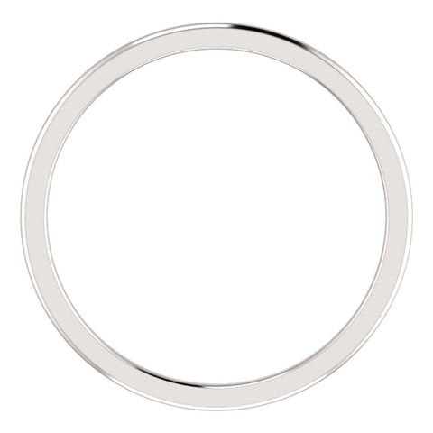 14k White Gold 1mm Comfort Fit Band, Size 5.5