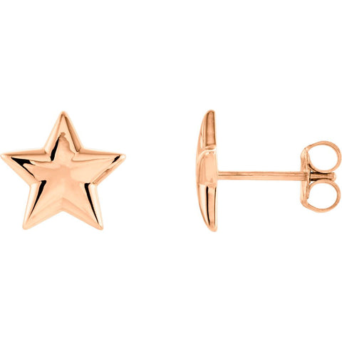14k Rose Gold Star Earrings