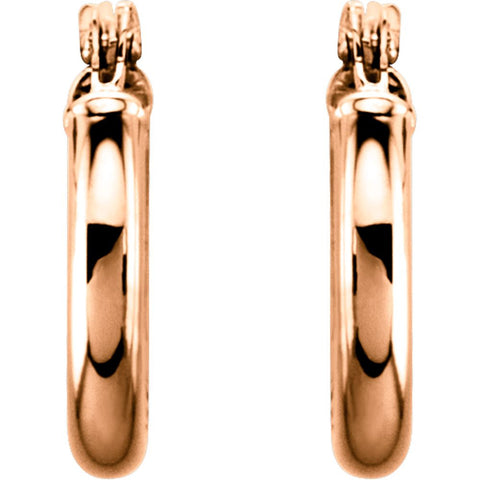 14k Rose Gold 13mm Hoop Earrings