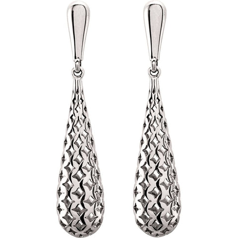 14k White Gold Pierced Style Earrings