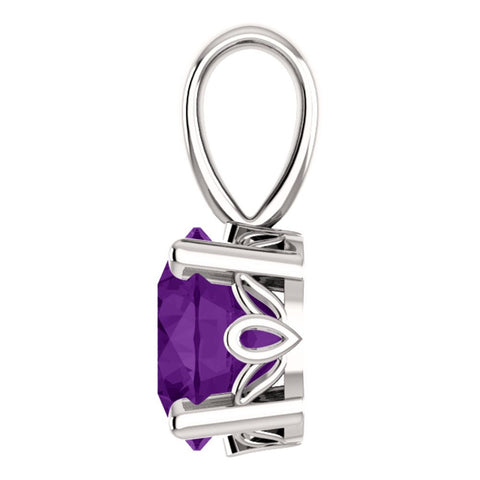 14k White Gold Amethyst Pendant