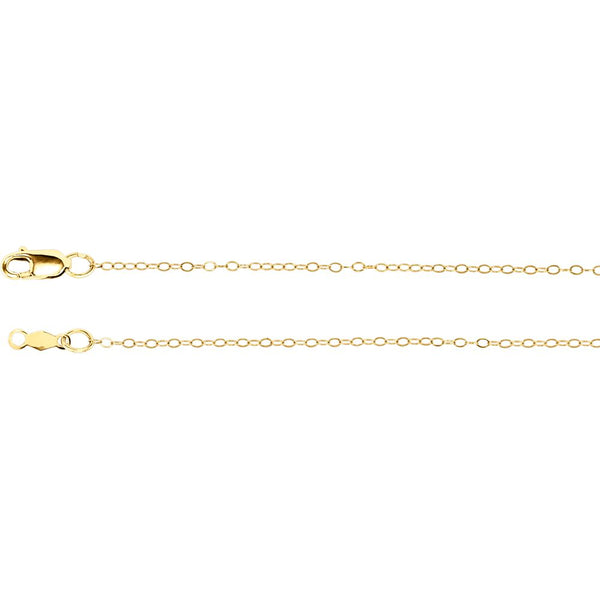 14k Yellow Gold 1mm Curb 16" Chain
