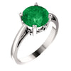 14K White Gold Chatham« Created Emerald Ring (Size 6)