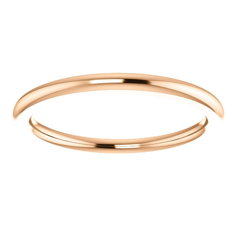 14k Rose Gold 1.5mm Comfort Fit Band, Size 5