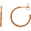 21mm Hoop Earrings With Rope Design in 14K Rose Gold