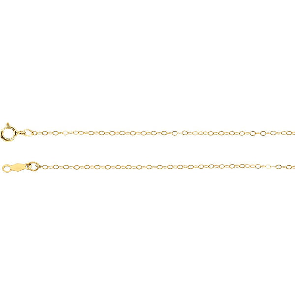 14k Yellow Gold 1mm Curb 18" Chain