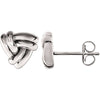 14k White Gold Triangle Knot Earrings