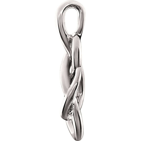 14k White Gold Teardrop Knot Pendant