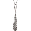 14k White Gold Pierced Teardrop 18" Necklace