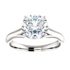 14k White Gold 8mm Round Forever Brilliant® Moissanite Solitaire Engagement Ring, Size 7