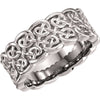 Celtic-Inspired Band in 14k White Gold ( Size 8 )