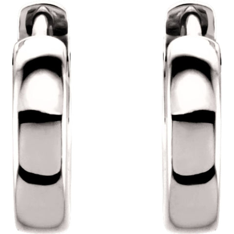 Platinum 14mm Hinged Hoop Earrings