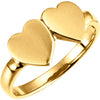 Double Heart Signet Ring Mounting in 14k Yellow Gold ( Size 6 )