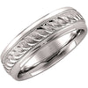 Comfort-Fit Designer Duo Wedding Band Ring in 14k White Gold ( Size 7 )