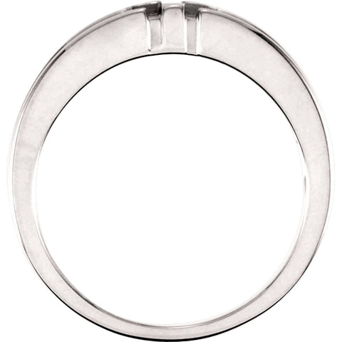 14k White Gold Ladies Religious Cross Duo Band, Size 6