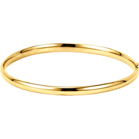 14k Yellow Gold 4mm Hinged Bangle Bracelet