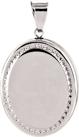 14k White Gold Oval Locket