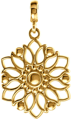 14k Yellow Gold Decorative Dangle Pendant