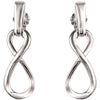 14k White Gold Infinity-Inspired Dangle Earrings